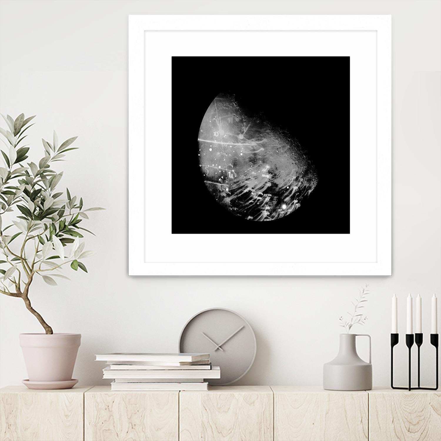 Abstract Moon Phase 2 by THE Studio on GIANT ART - white maps