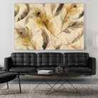 Feather Toss by Albena Hristova on GIANT ART - yellow contemporary