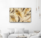 Feather Toss by Albena Hristova on GIANT ART - yellow contemporary