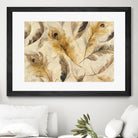 Feather Toss by Albena Hristova on GIANT ART - yellow contemporary