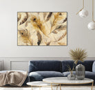 Feather Toss by Albena Hristova on GIANT ART - yellow contemporary