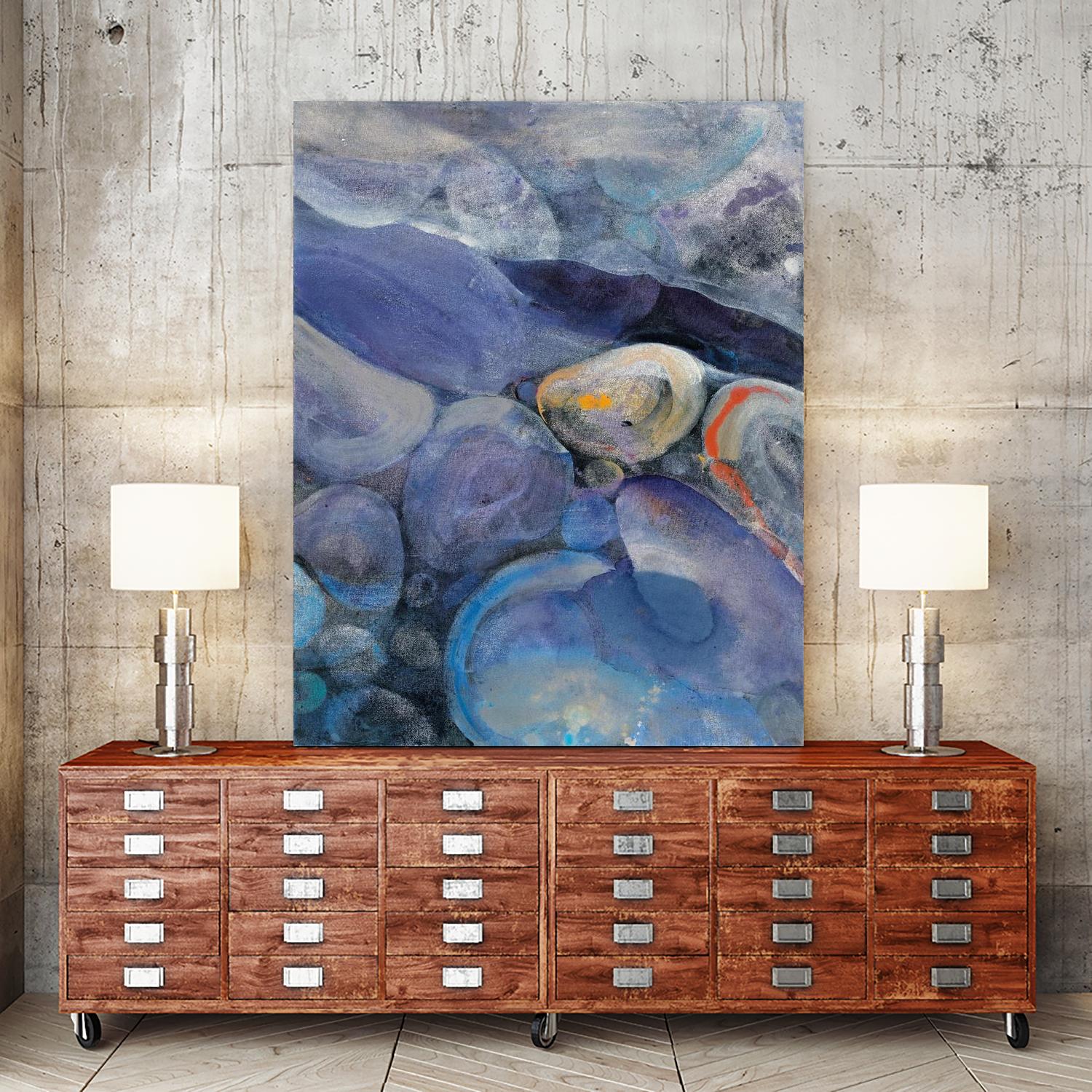 In the Stream II by Albena Hristova on GIANT ART - blue abstract