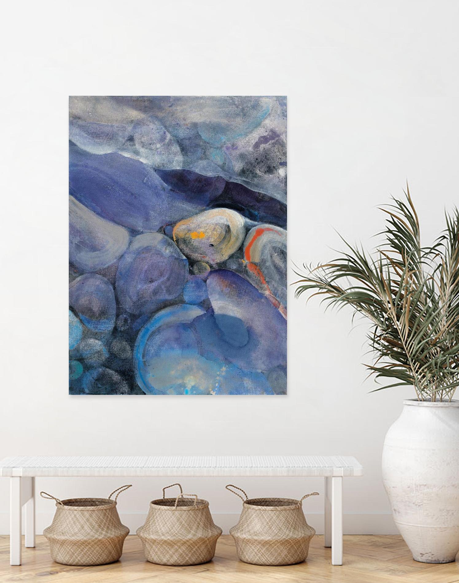 In the Stream II by Albena Hristova on GIANT ART - blue abstract