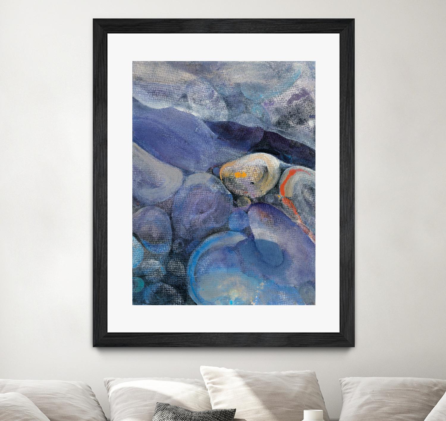 In the Stream II by Albena Hristova on GIANT ART - blue abstract