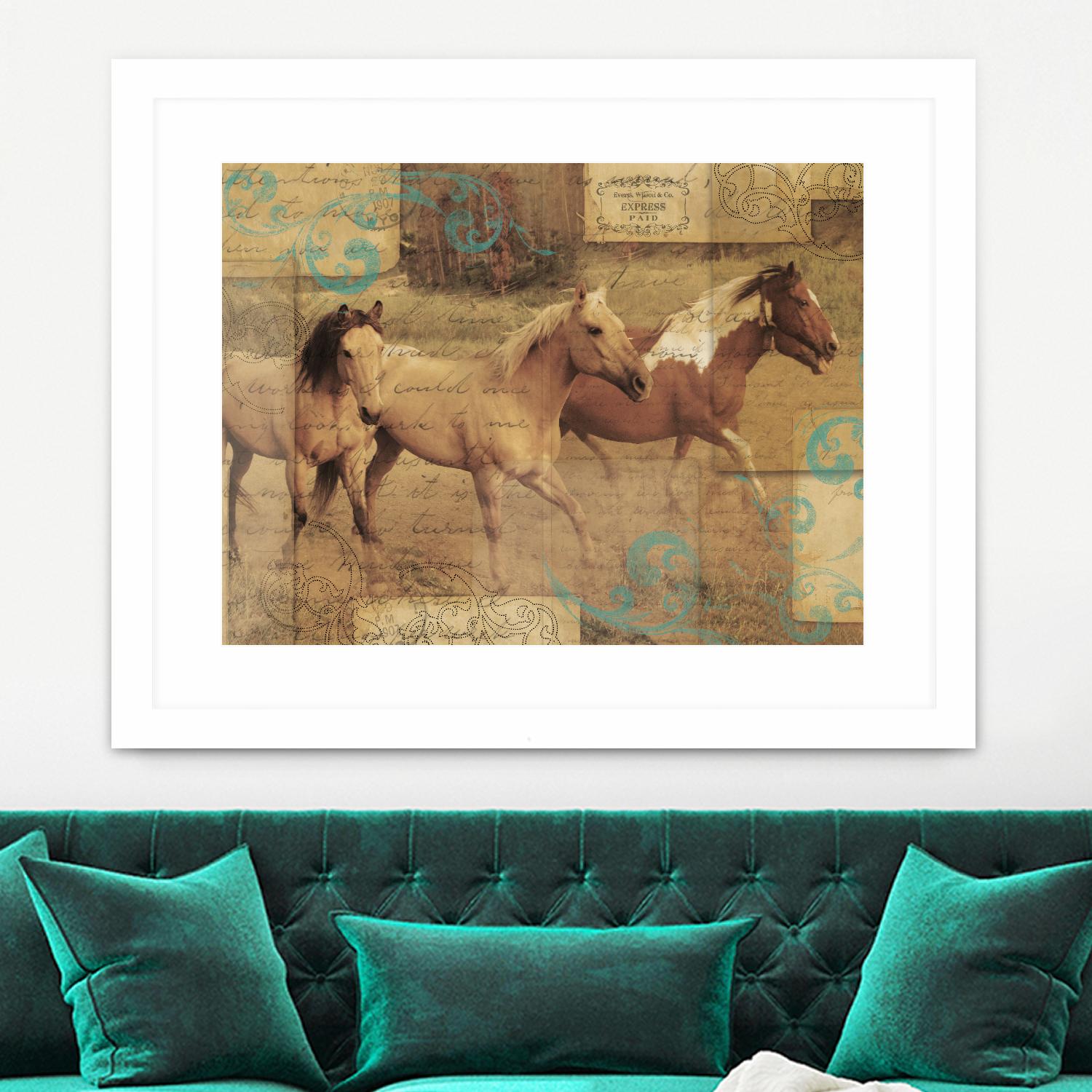 Wild Horses I by Portfolio on GIANT ART - beige animals