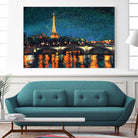 Paris Nights Blue I by James Wiens on GIANT ART - yellow city scene
