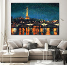 Paris Nights Blue I by James Wiens on GIANT ART - yellow city scene