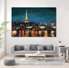 Paris Nights Blue I by James Wiens on GIANT ART - yellow city scene
