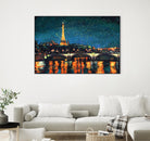 Paris Nights Blue I by James Wiens on GIANT ART - yellow city scene