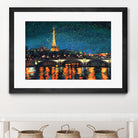 Paris Nights Blue I by James Wiens on GIANT ART - blue architecture eiffel tower