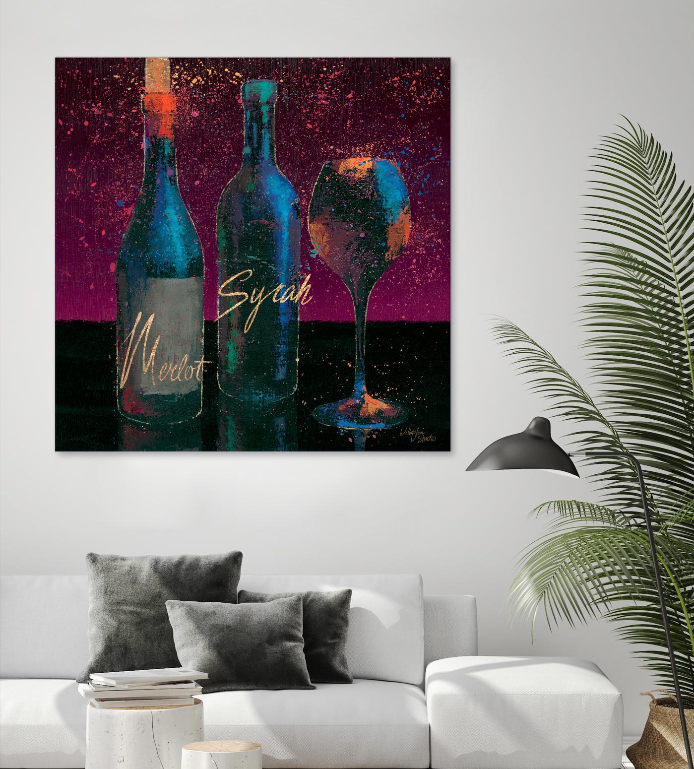 Wine Splash Dark III by Wellington Studio on GIANT ART - blue fruit-food-drink