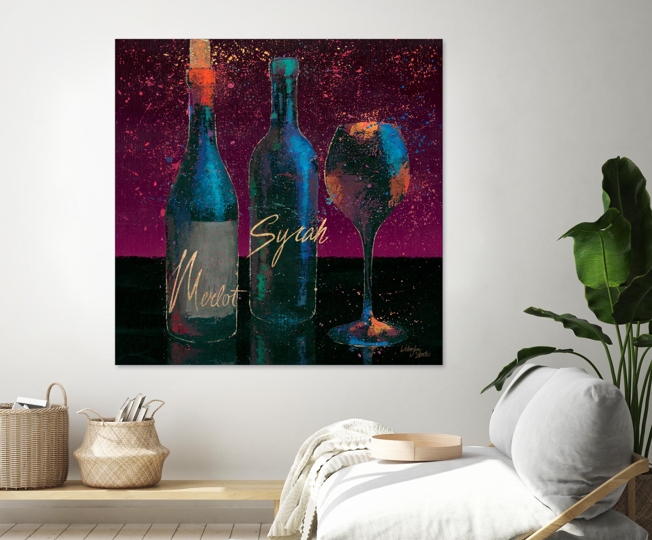 Wine Splash Dark III by Wellington Studio on GIANT ART - blue fruit-food-drink