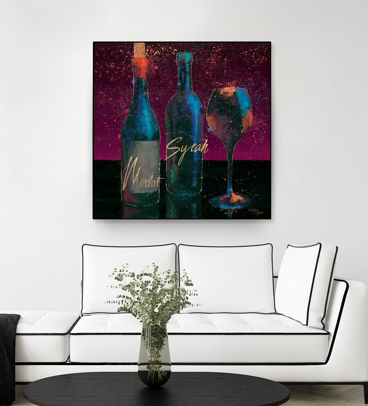 Wine Splash Dark III by Wellington Studio on GIANT ART - blue fruit-food-drink