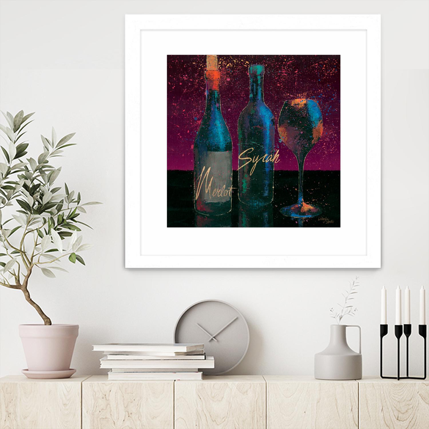 Wine Splash Dark III by Wellington Studio on GIANT ART - blue fruit-food-drink