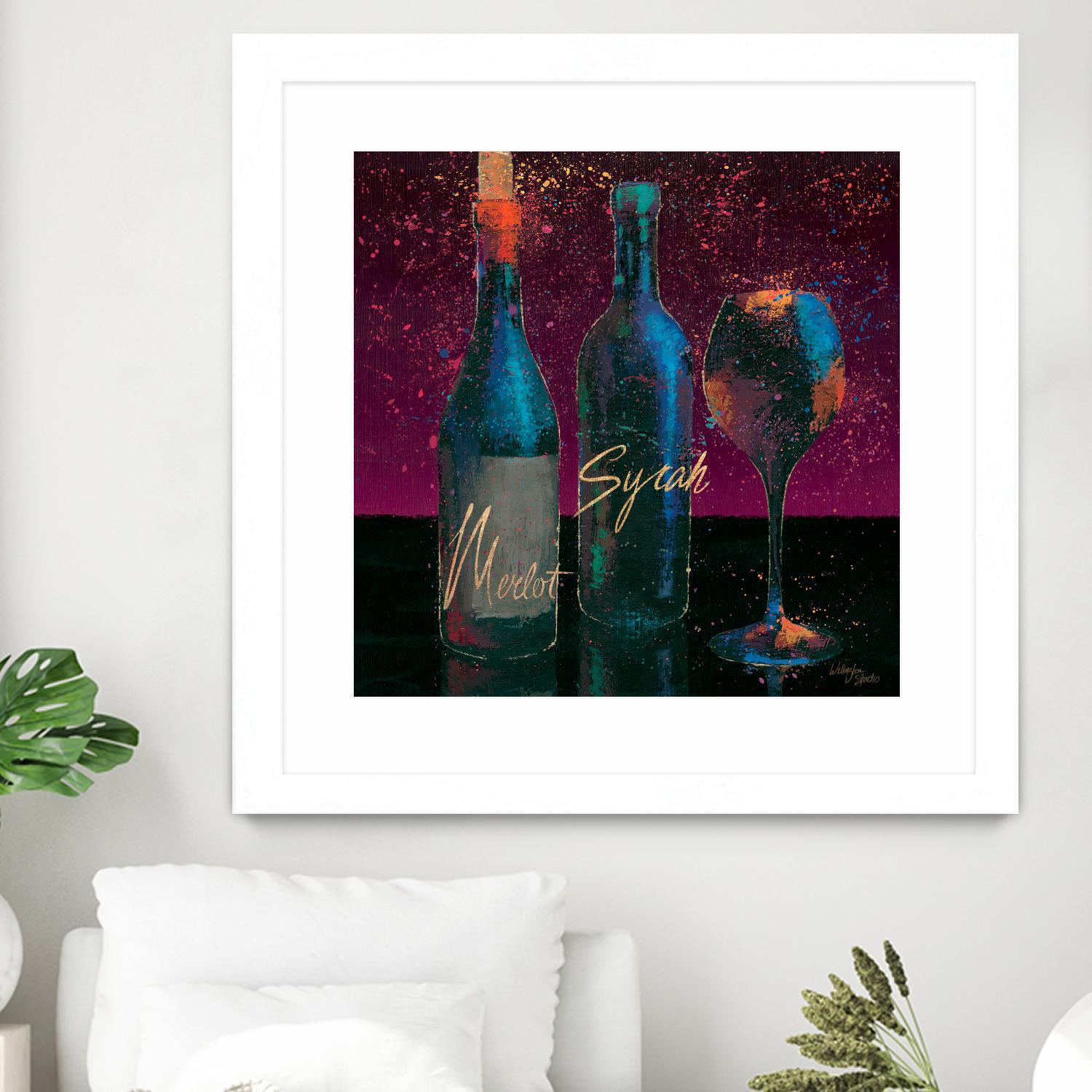 Wine Splash Dark III by Wellington Studio on GIANT ART - blue fruit-food-drink