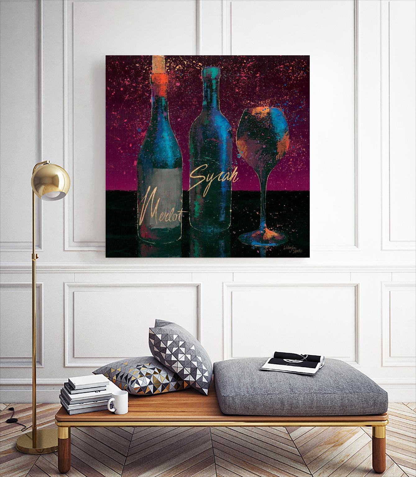 Wine Splash Dark III by Wellington Studio on GIANT ART - blue fruit-food-drink