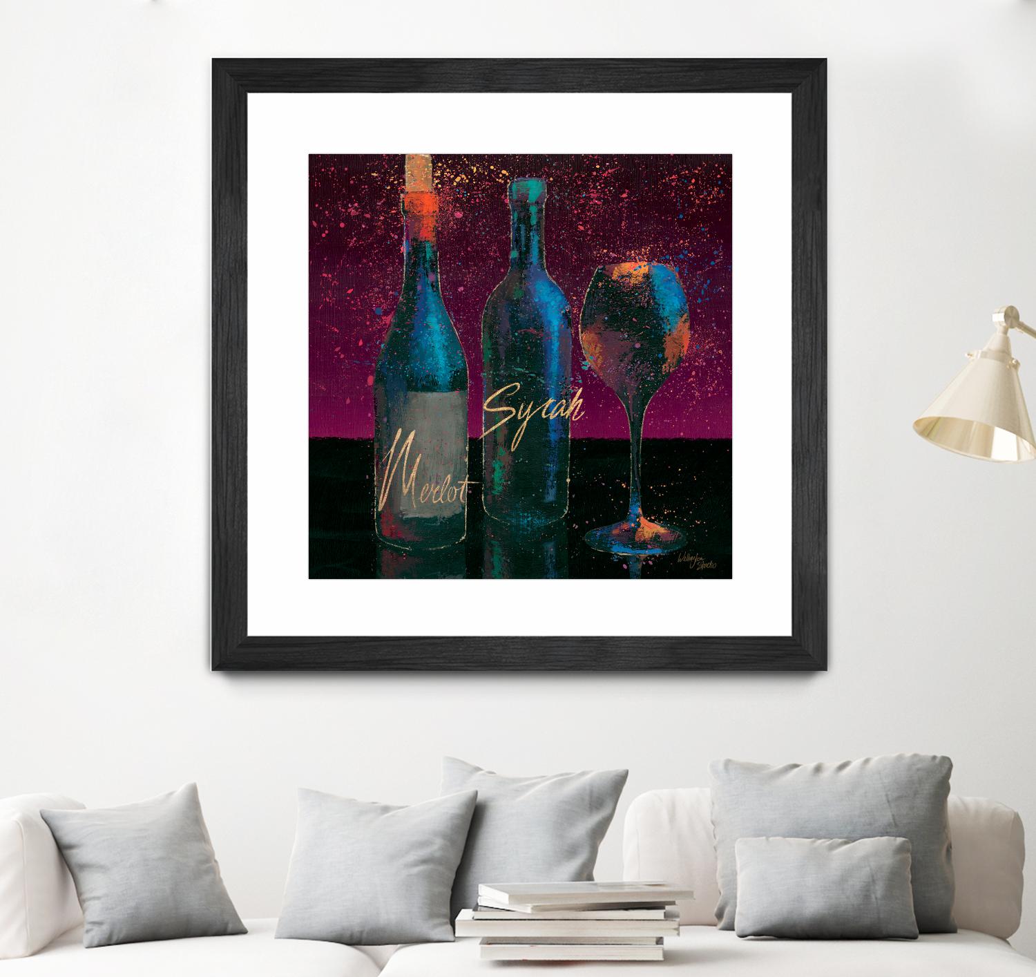 Wine Splash Dark III by Wellington Studio on GIANT ART - blue fruit-food-drink