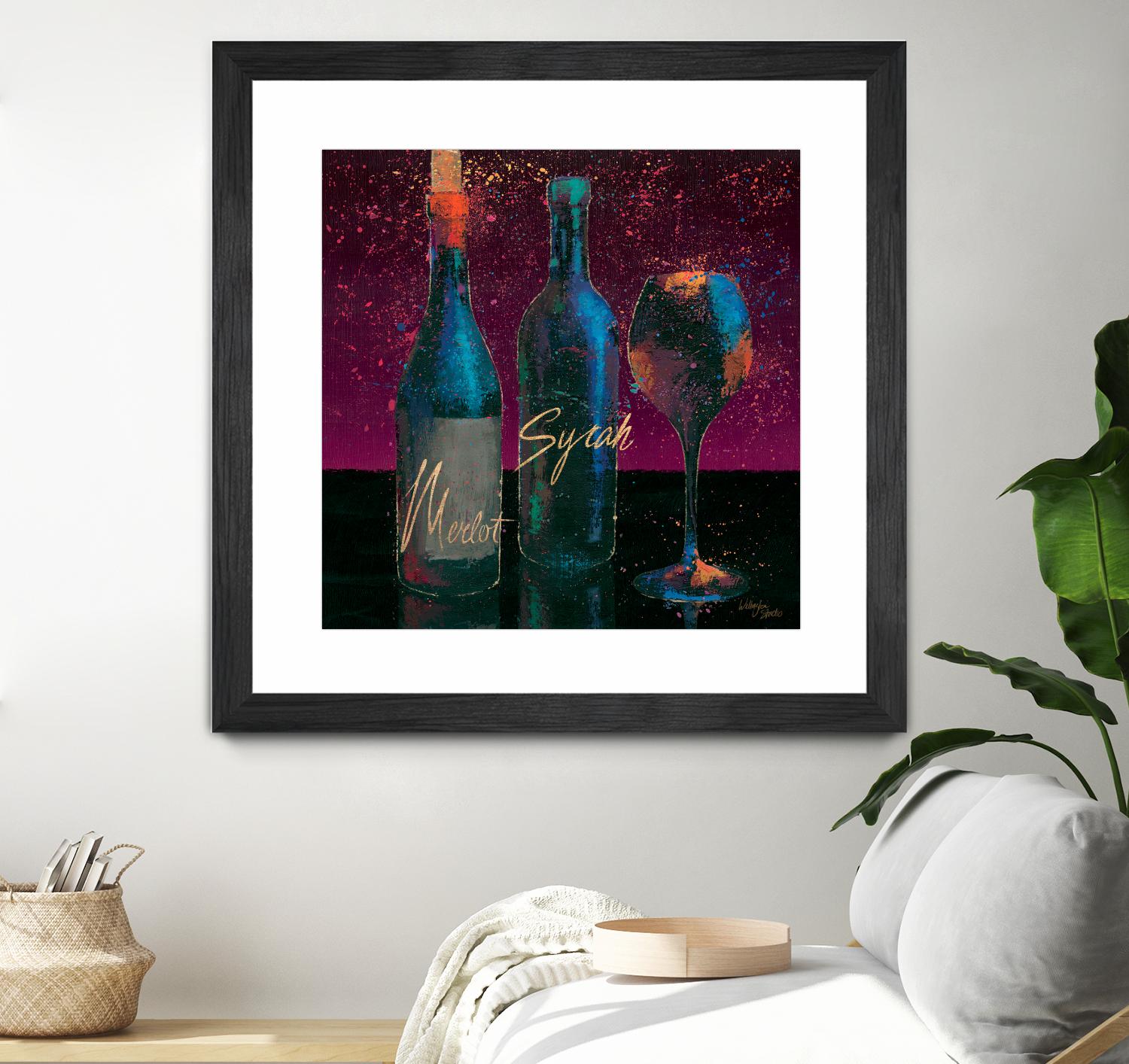 Wine Splash Dark III by Wellington Studio on GIANT ART - blue fruit-food-drink