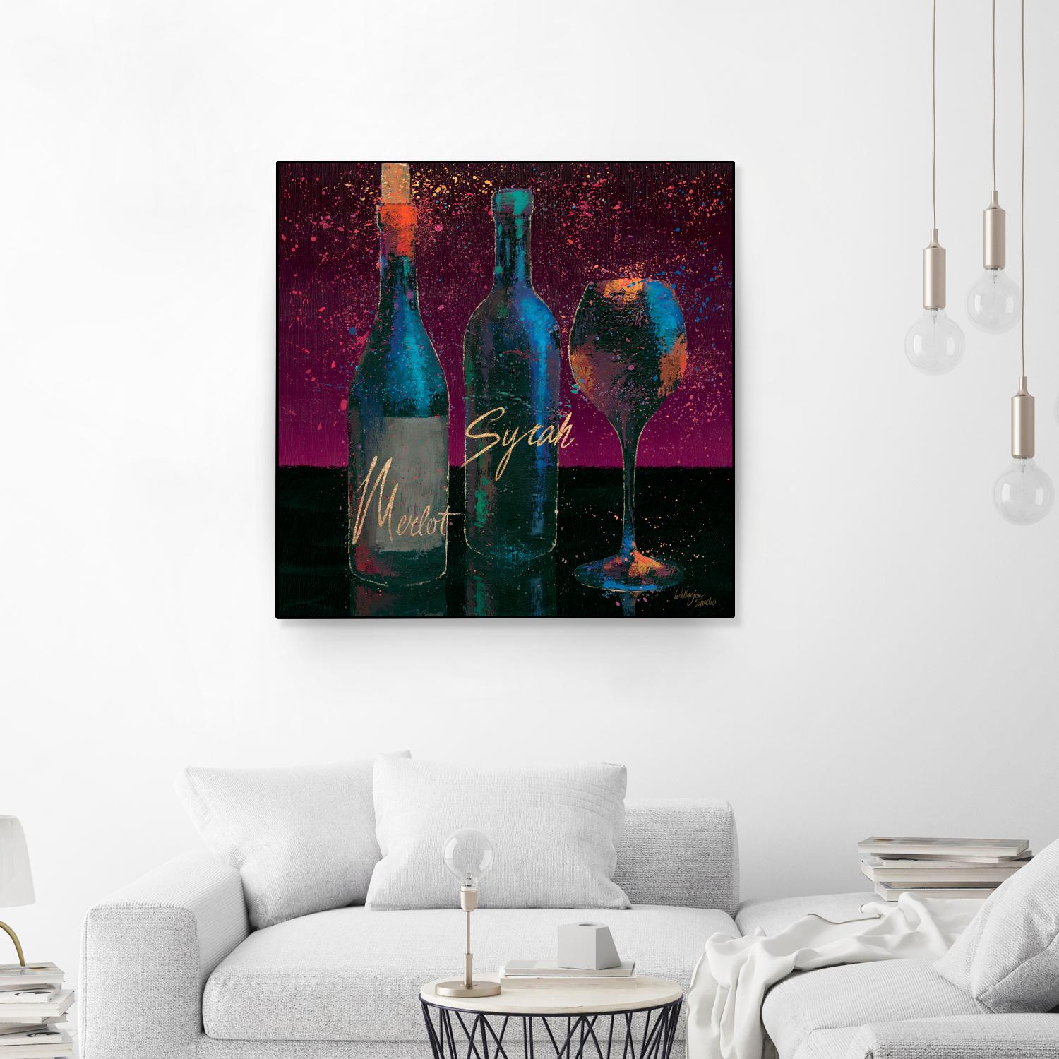 Wine Splash Dark III by Wellington Studio on GIANT ART - blue fruit-food-drink