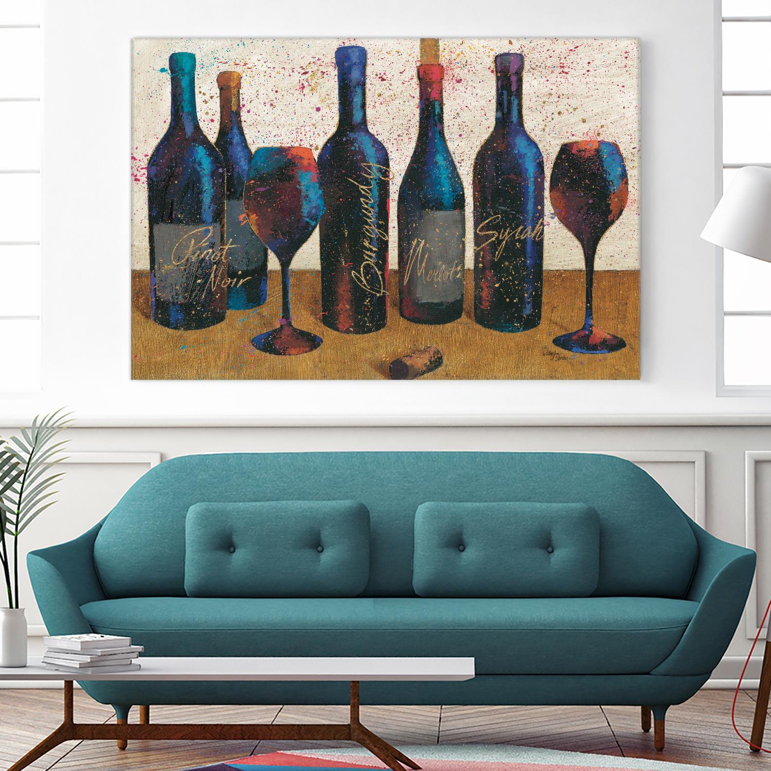 Wine Splash Light I by Wellington Studio on GIANT ART - blue fruit-food-drink