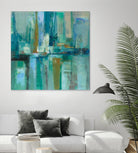 A Walk in the Rain by Silvia Vassileva on GIANT ART - turquoise abstract