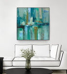 A Walk in the Rain by Silvia Vassileva on GIANT ART - turquoise abstract