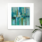 A Walk in the Rain by Silvia Vassileva on GIANT ART - turquoise abstract