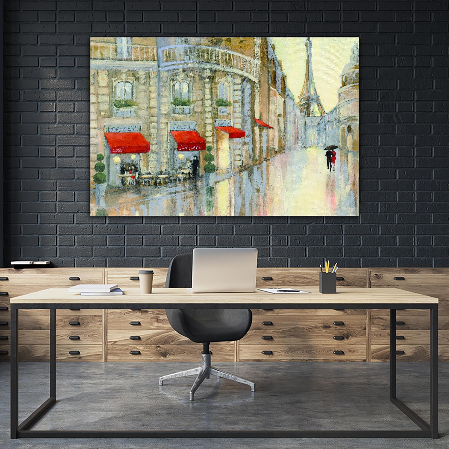 Touring Paris Couple by Julia Purinton on GIANT ART - beige everyday life