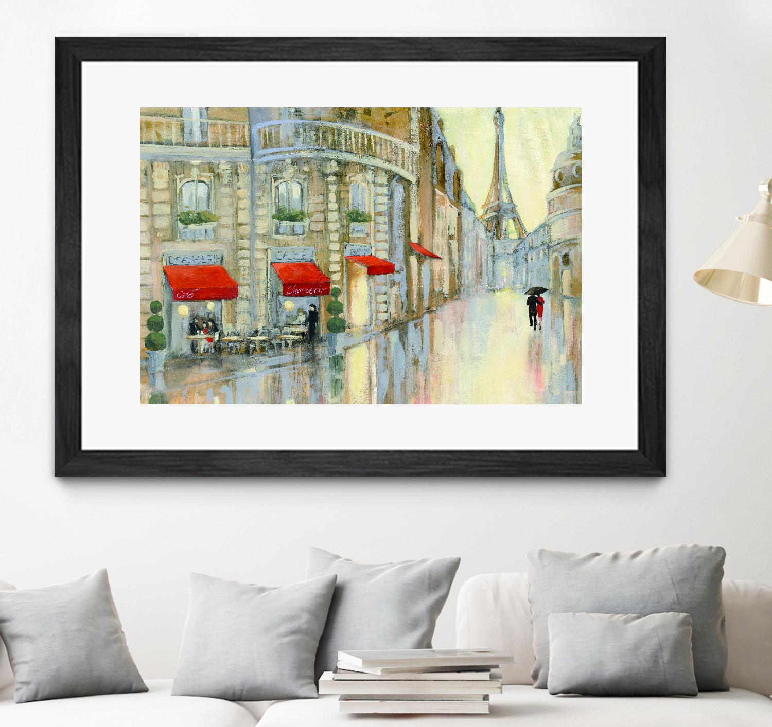 Touring Paris Couple by Julia Purinton on GIANT ART - beige everyday life