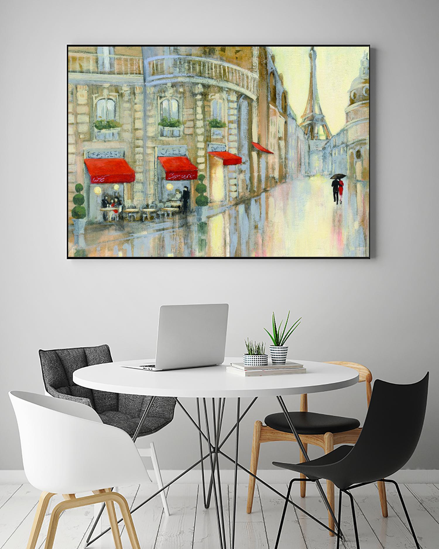 Touring Paris Couple by Julia Purinton on GIANT ART - beige everyday life