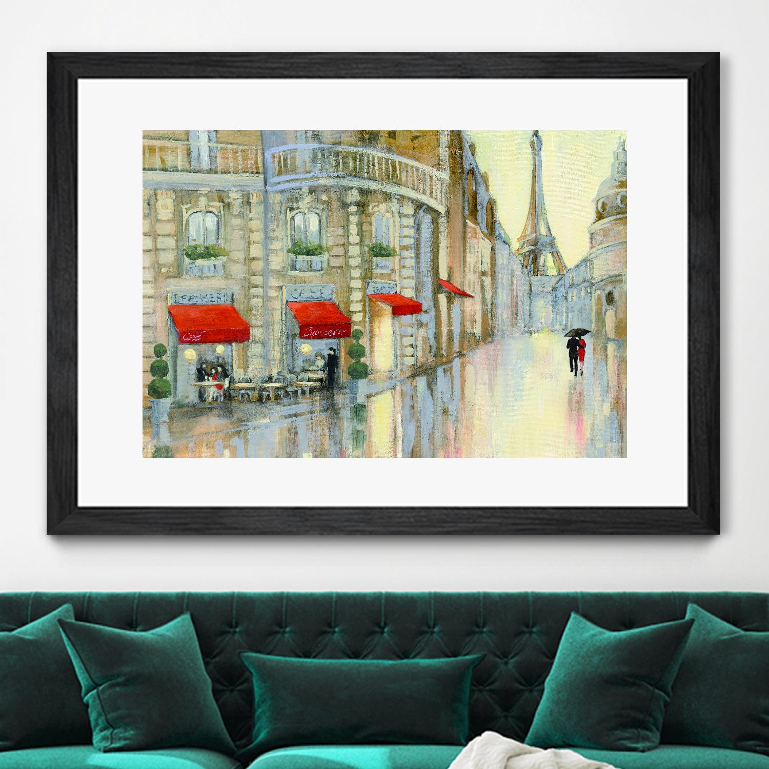 Touring Paris Couple by Julia Purinton on GIANT ART - beige everyday life