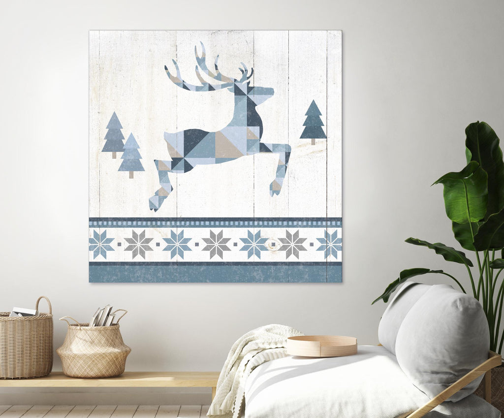 Nordic Geo Lodge Deer III by Portfolio on GIANT ART - white country look