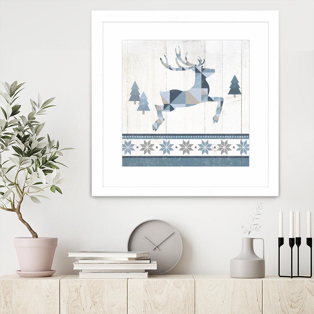 Nordic Geo Lodge Deer III by Portfolio on GIANT ART - white country look