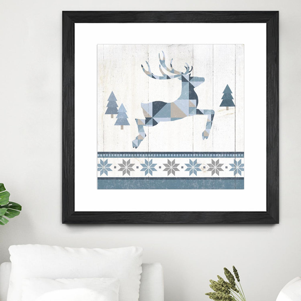 Nordic Geo Lodge Deer III by Portfolio on GIANT ART - white country look