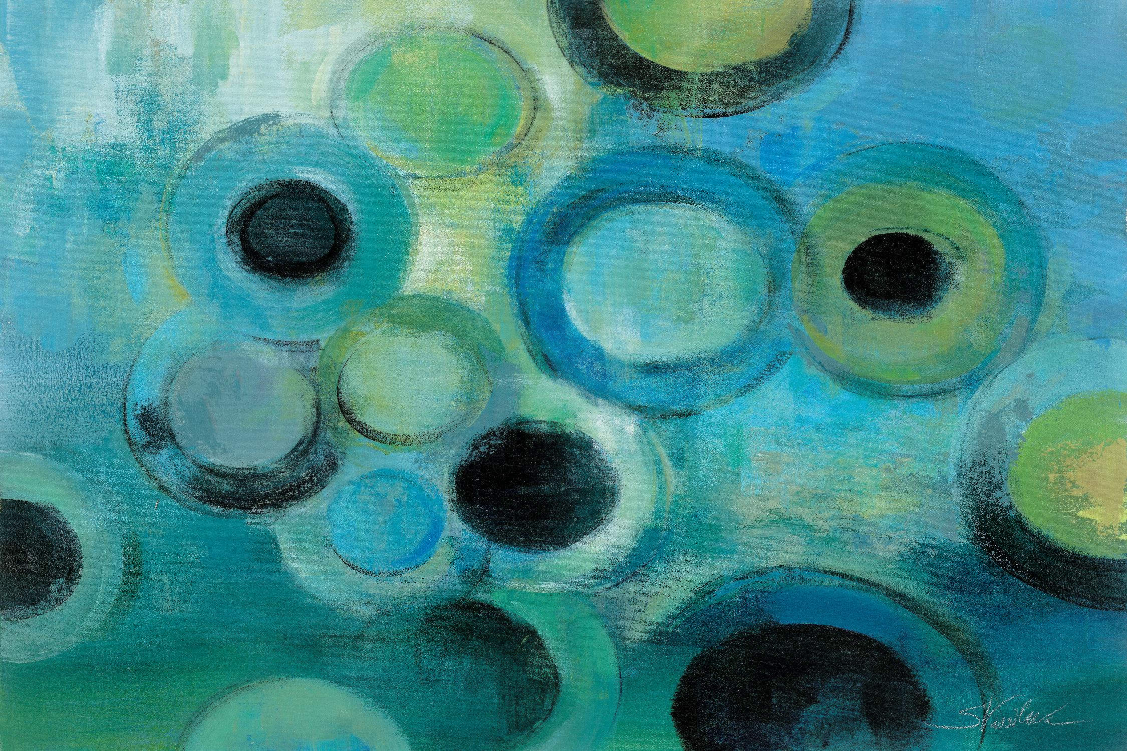 Pebbles on the Beach by Silvia Vassileva on GIANT ART - green abstract