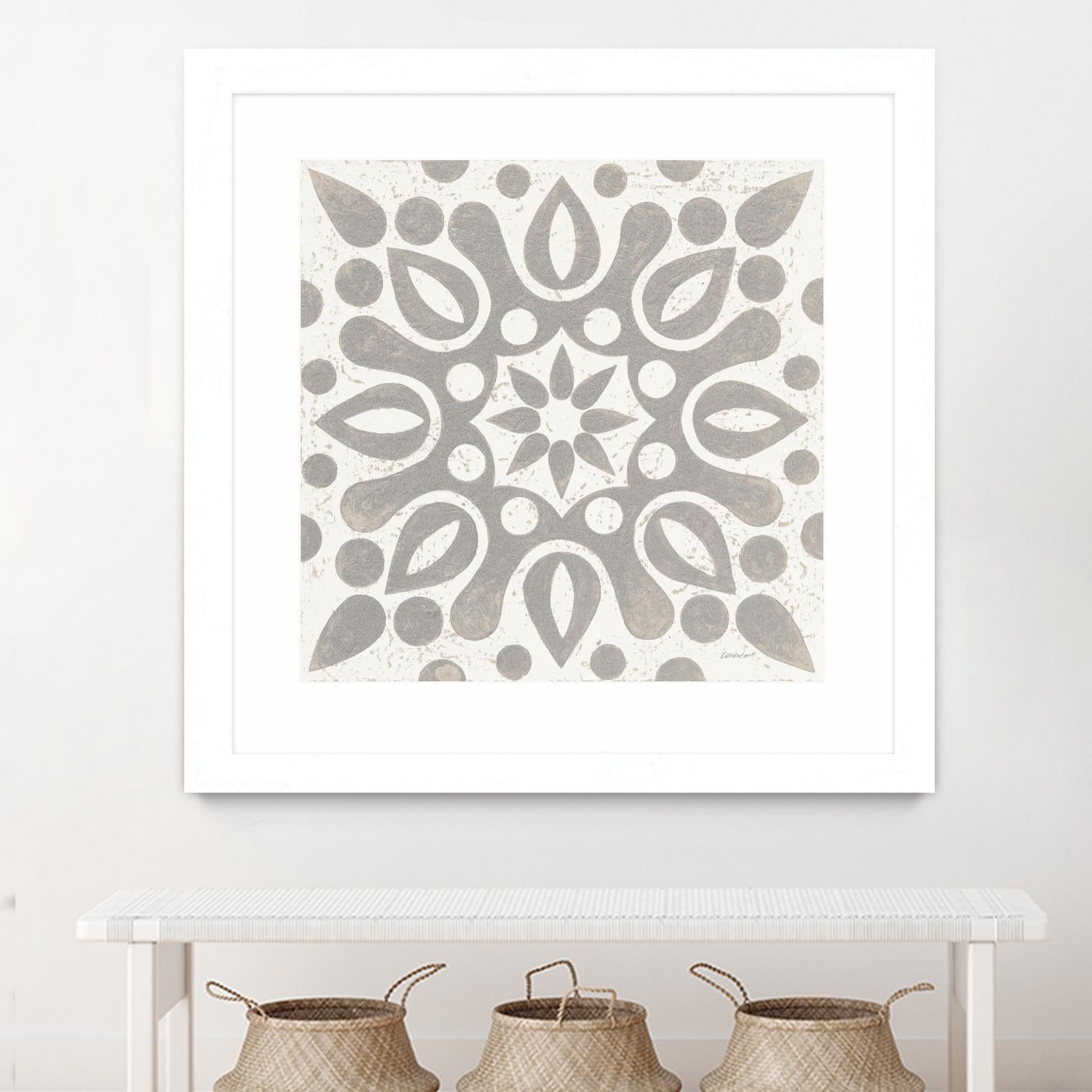 Winter Caravan Tile IV by Kathrine Lovell on GIANT ART - multi abstract cream