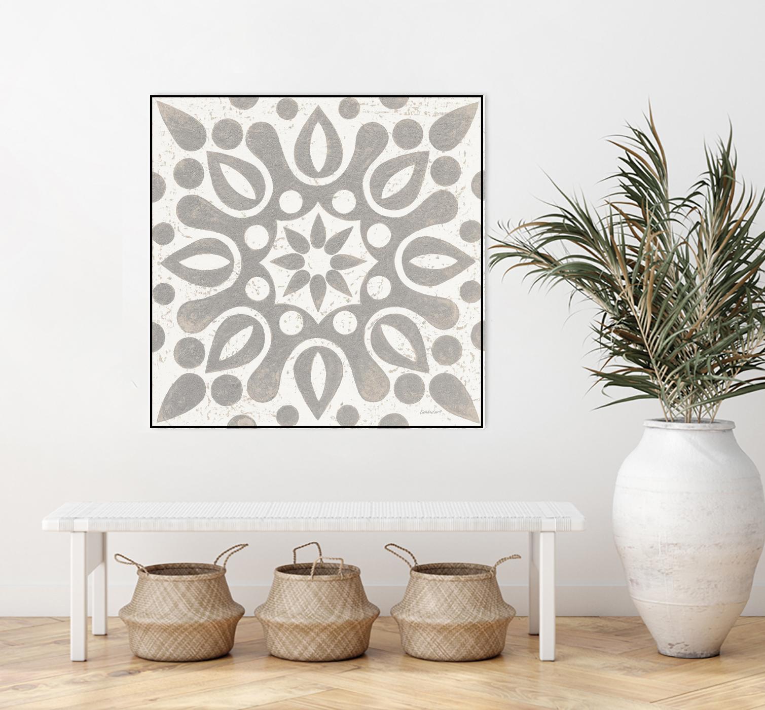 Winter Caravan Tile IV by Kathrine Lovell on GIANT ART - multi abstract cream