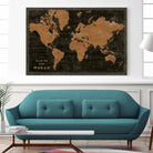 World Map Industrial by Sue Schlabach on GIANT ART - maps black