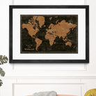 World Map Industrial by Sue Schlabach on GIANT ART - black  maps words and phrases