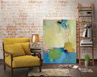 The Promise of Something by Lina Alattar on GIANT ART - blue,yellow abstracts, contemporary