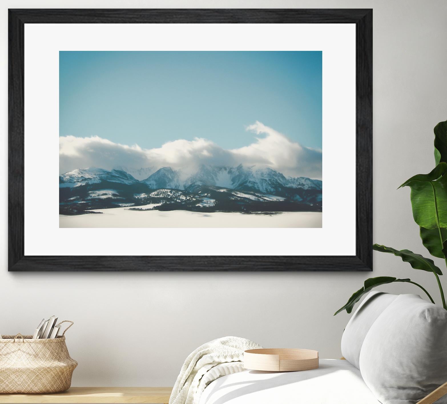 Bridger Mountain Cloud Cover by Annie Bailey Art on GIANT ART - white,blue landscapes, photography, mountains, snow, winter, hills
