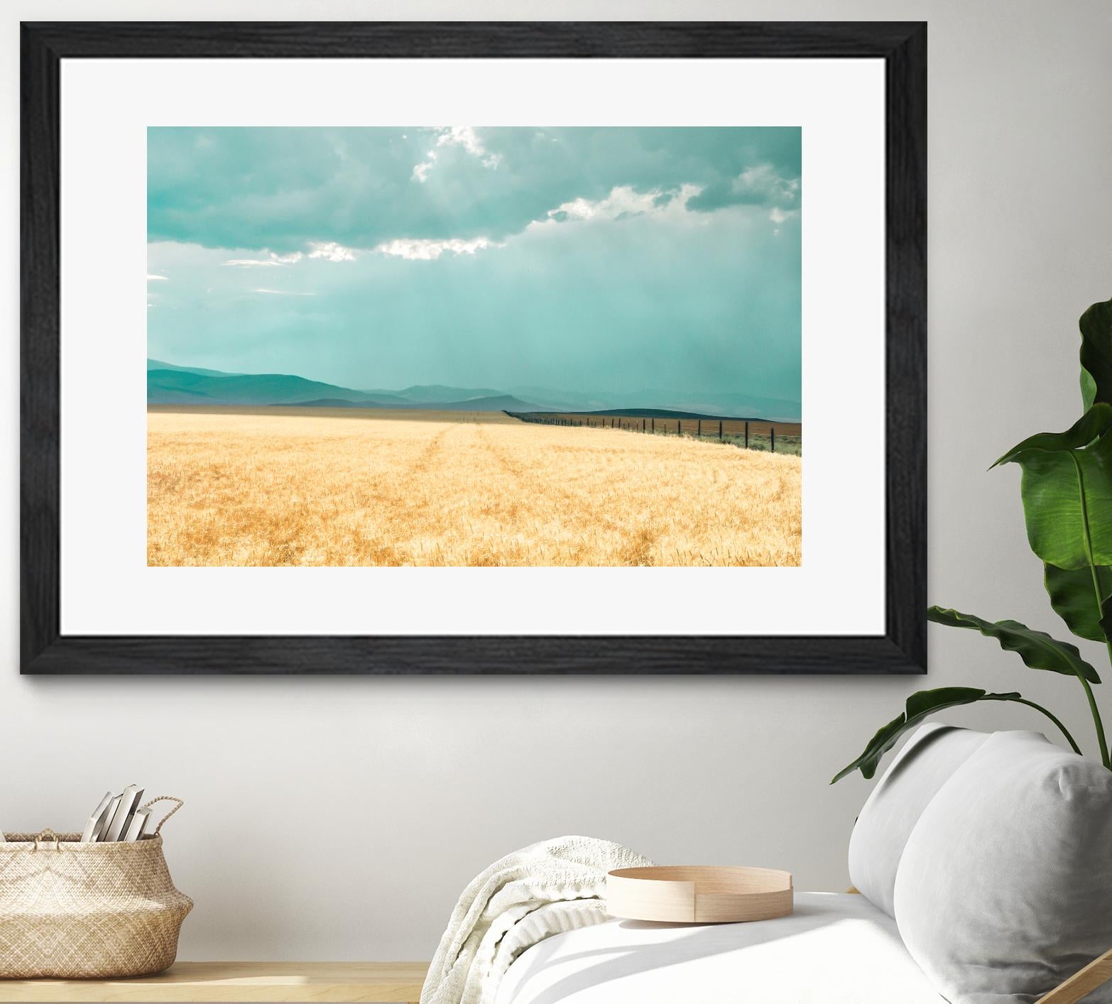 Harvest Shadow by Annie Bailey Art on GIANT ART - blue,beige landscapes, photography, farms, hills