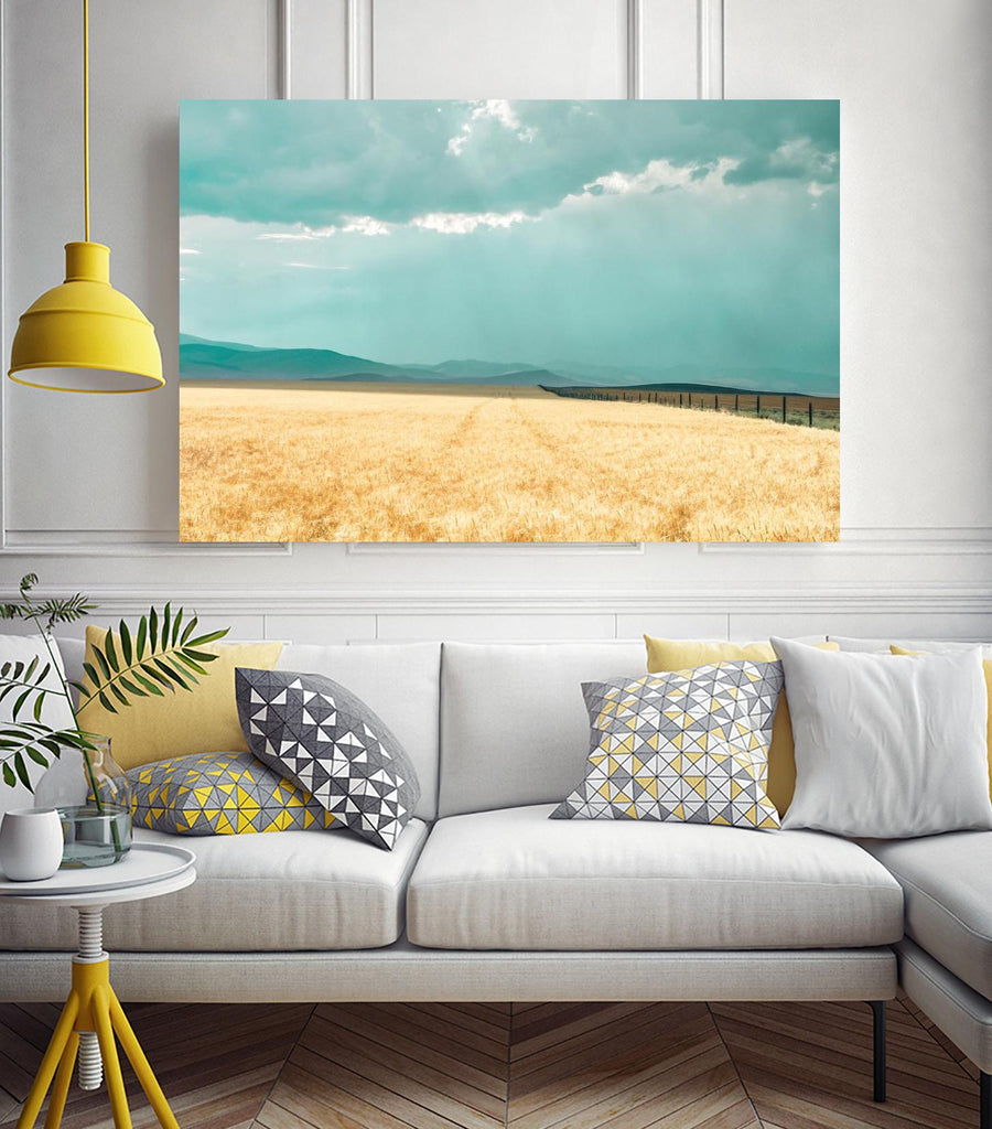 Harvest Shadow by Annie Bailey Art on GIANT ART - blue,beige landscapes, photography, farms, hills
