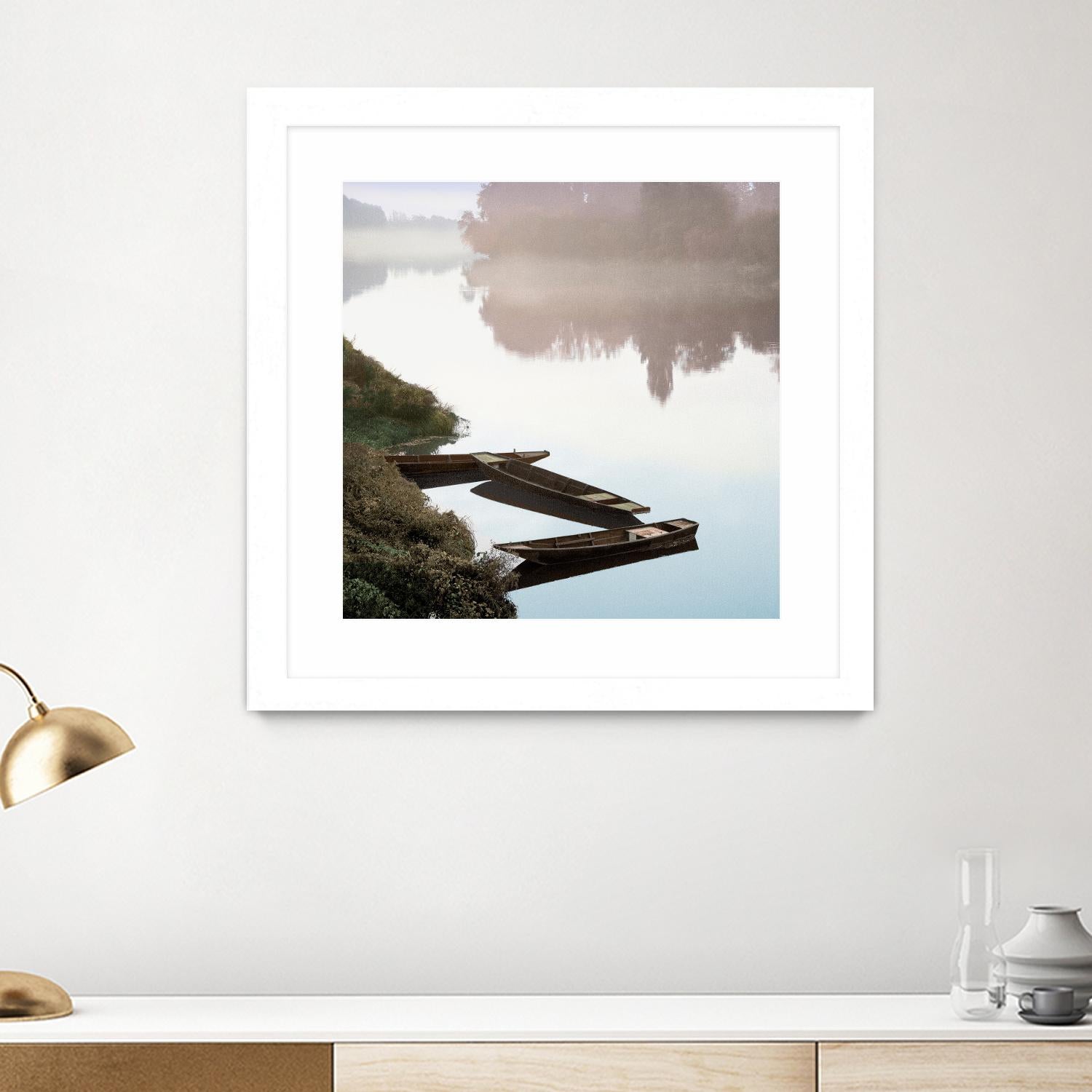 Boats on the Seine #1 by Alan Blaustein on GIANT ART - multicolor photography; landscapes