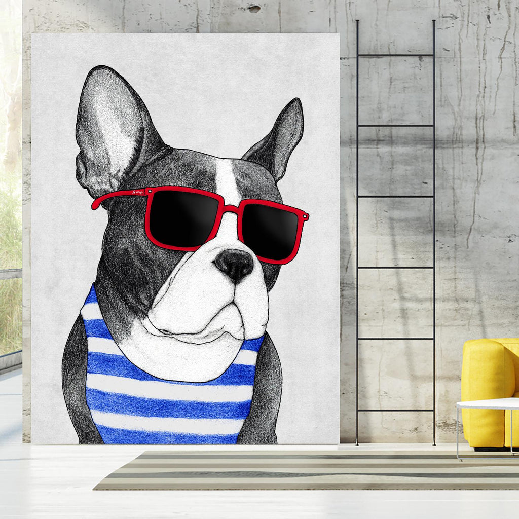 Frenchie Summer Style by Barruf on GIANT ART - multicolor urban/pop surrealism; animals
