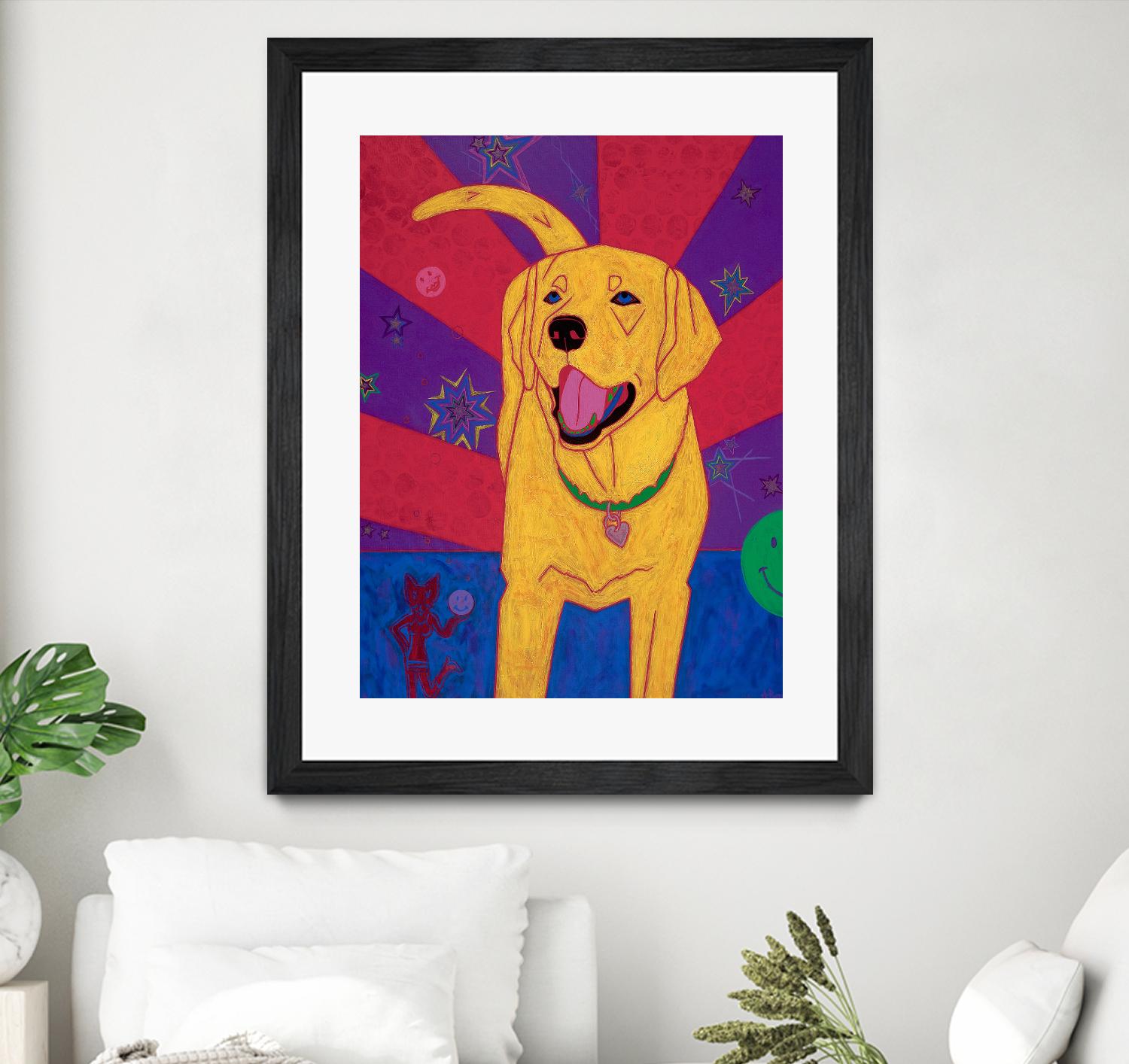 Yellow Happiness by Angela Bond on GIANT ART - multicolor animals; contemporary