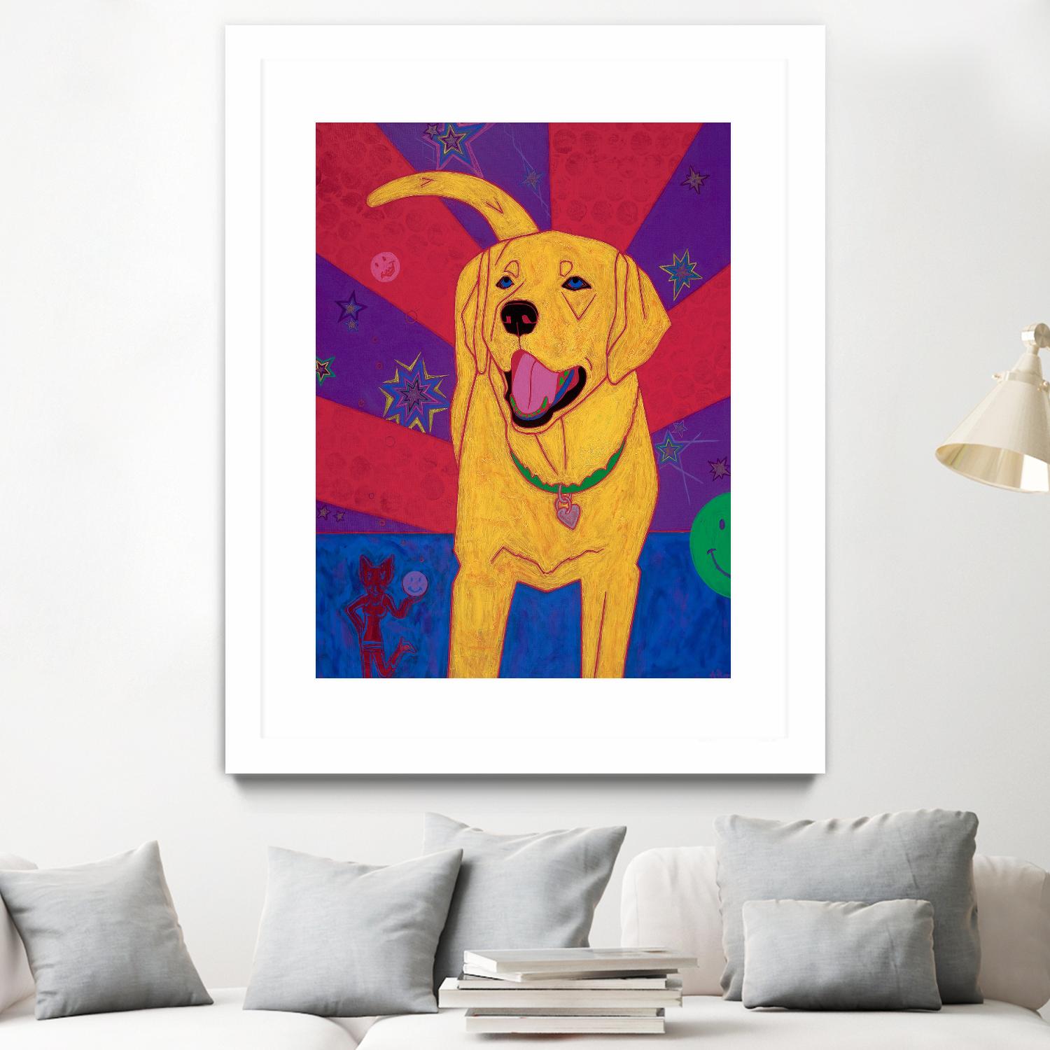 Yellow Happiness by Angela Bond on GIANT ART - multicolor animals; contemporary