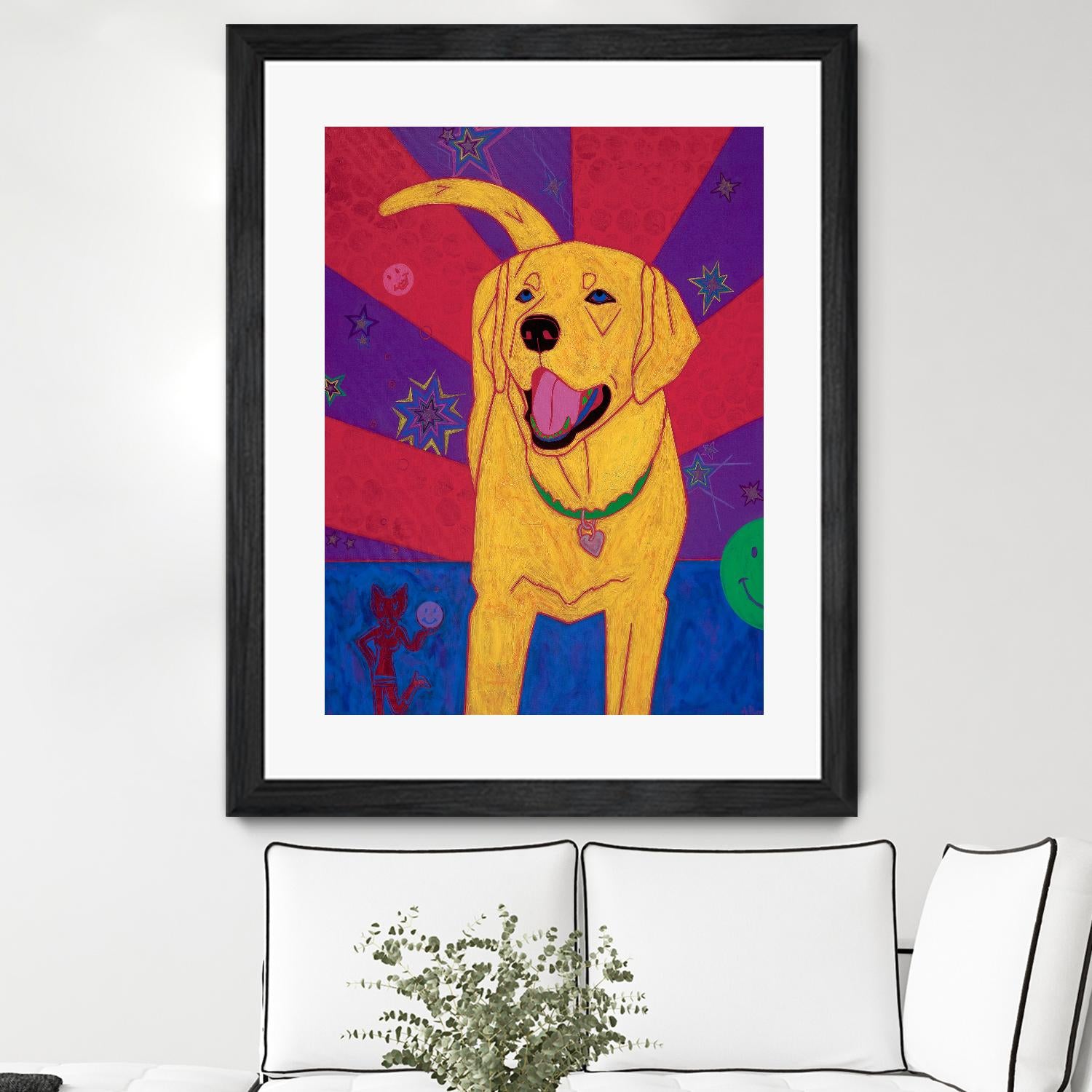 Yellow Happiness by Angela Bond on GIANT ART - multicolor animals; contemporary