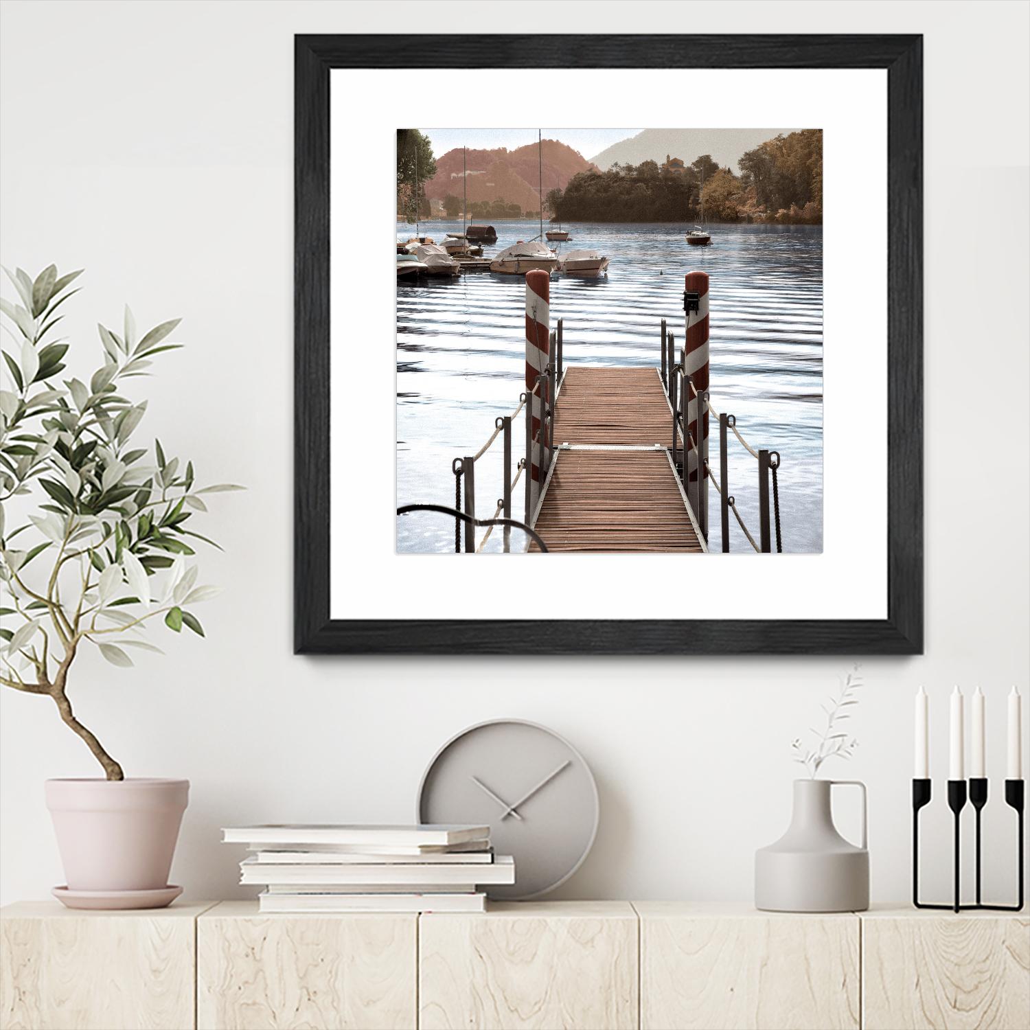 Island Harbor Pier by Alan Blaustein on GIANT ART - multicolor photography; landscapes; coastal