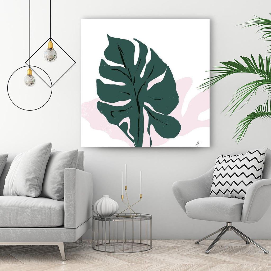 Pink Shadow by Niya Christine on GIANT ART - green contemporary, floral/still life, leaves